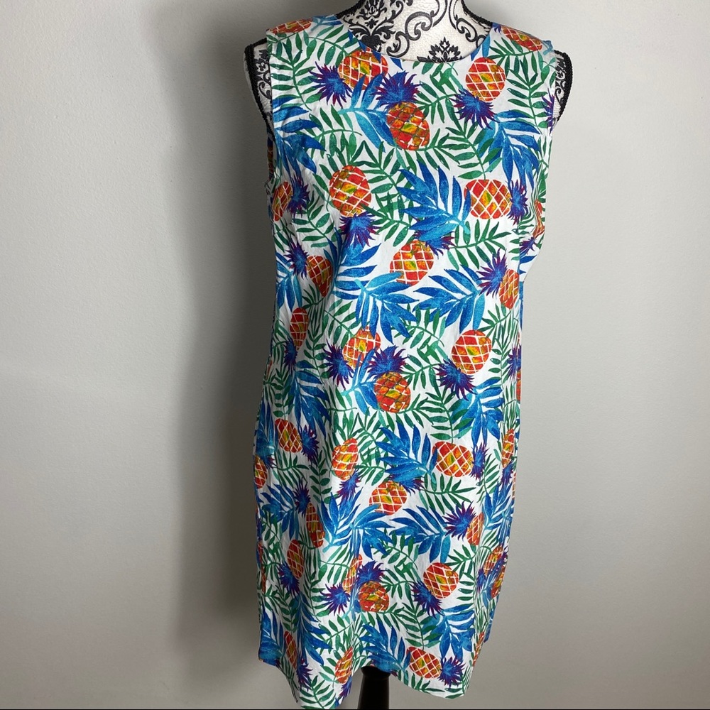 Tabitha Webb Pineapple Shift Sleeveless Tropical … - image 1
